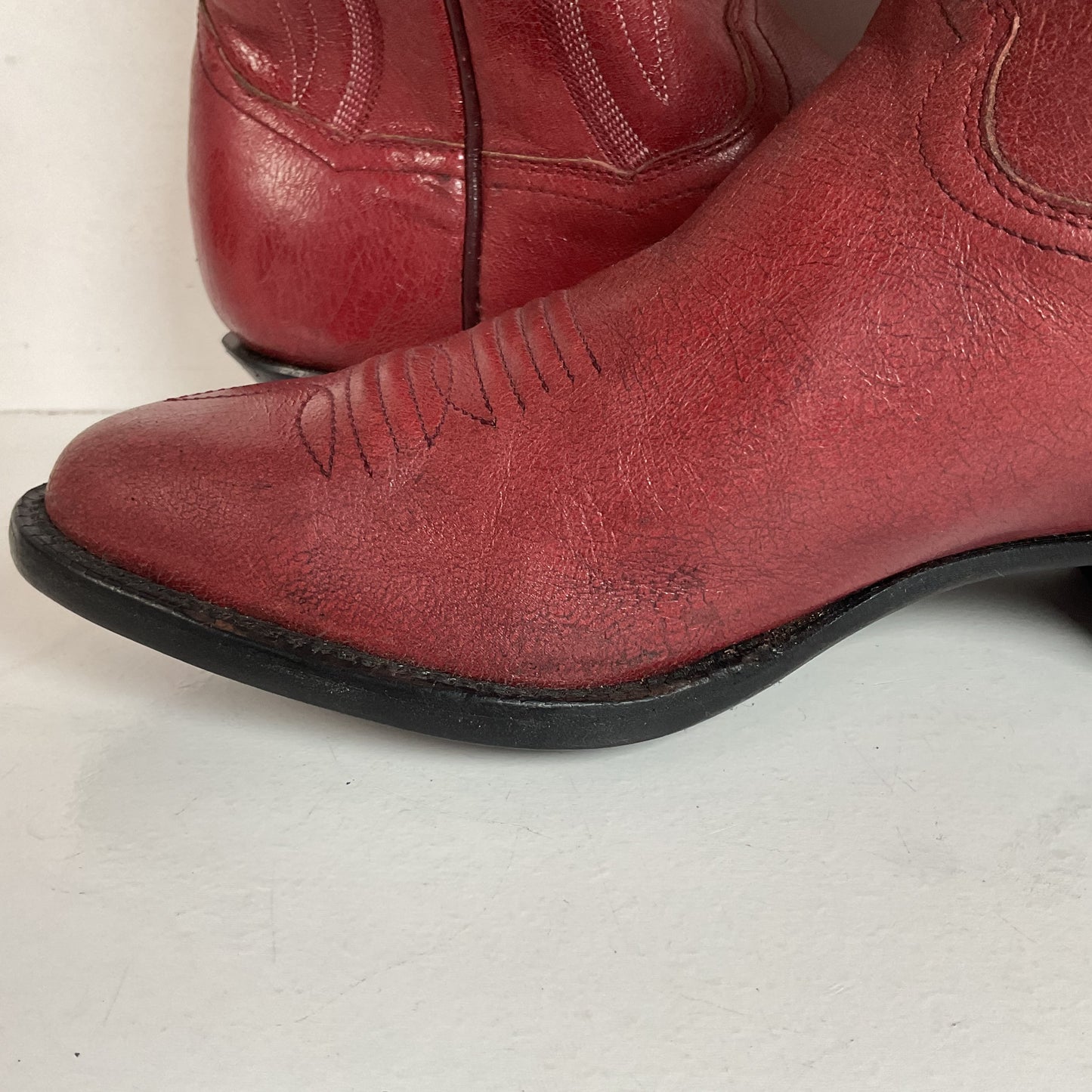 Vintage Panhandle Slim Red Cowgirl Boots 6.5 B Hand Crafted
