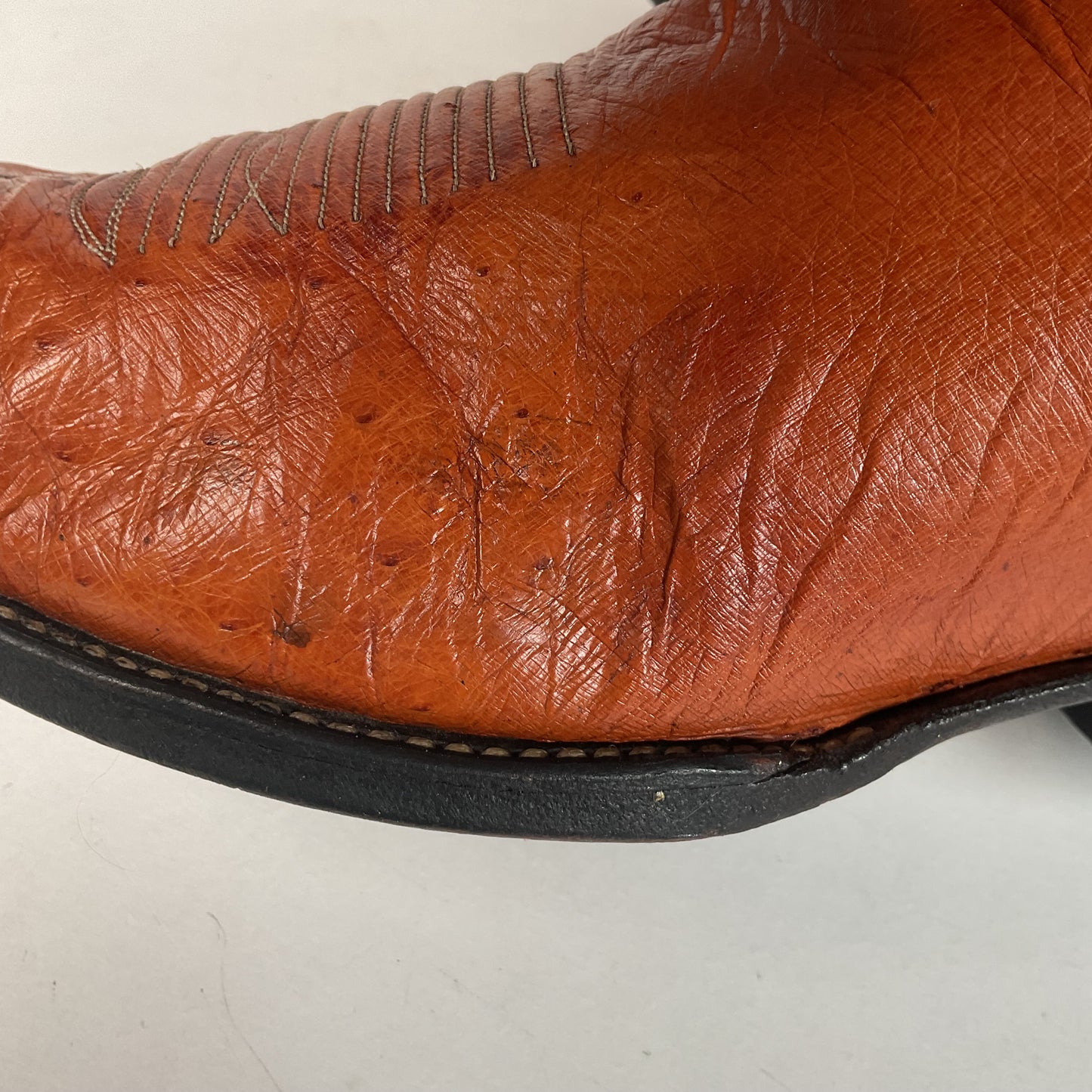 Vintage Tony Lama Smooth Ostrich Cowboy Boots | 1970s | Gold Label | Men’s 12 B