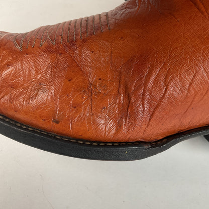 Vintage Tony Lama Smooth Ostrich Cowboy Boots | 1970s | Gold Label | Men’s 12 B