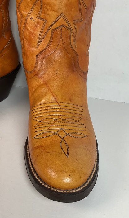 Vintage Buckaroo Cowgirl Boots 7.5 B Punchy Butterscotch