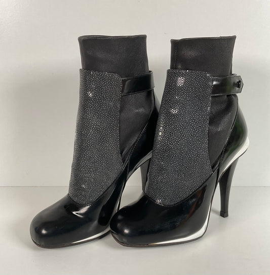 Fendi Victorian Sock Booties 36.5 EU | 6.5 US Faux Stingray Recrafted