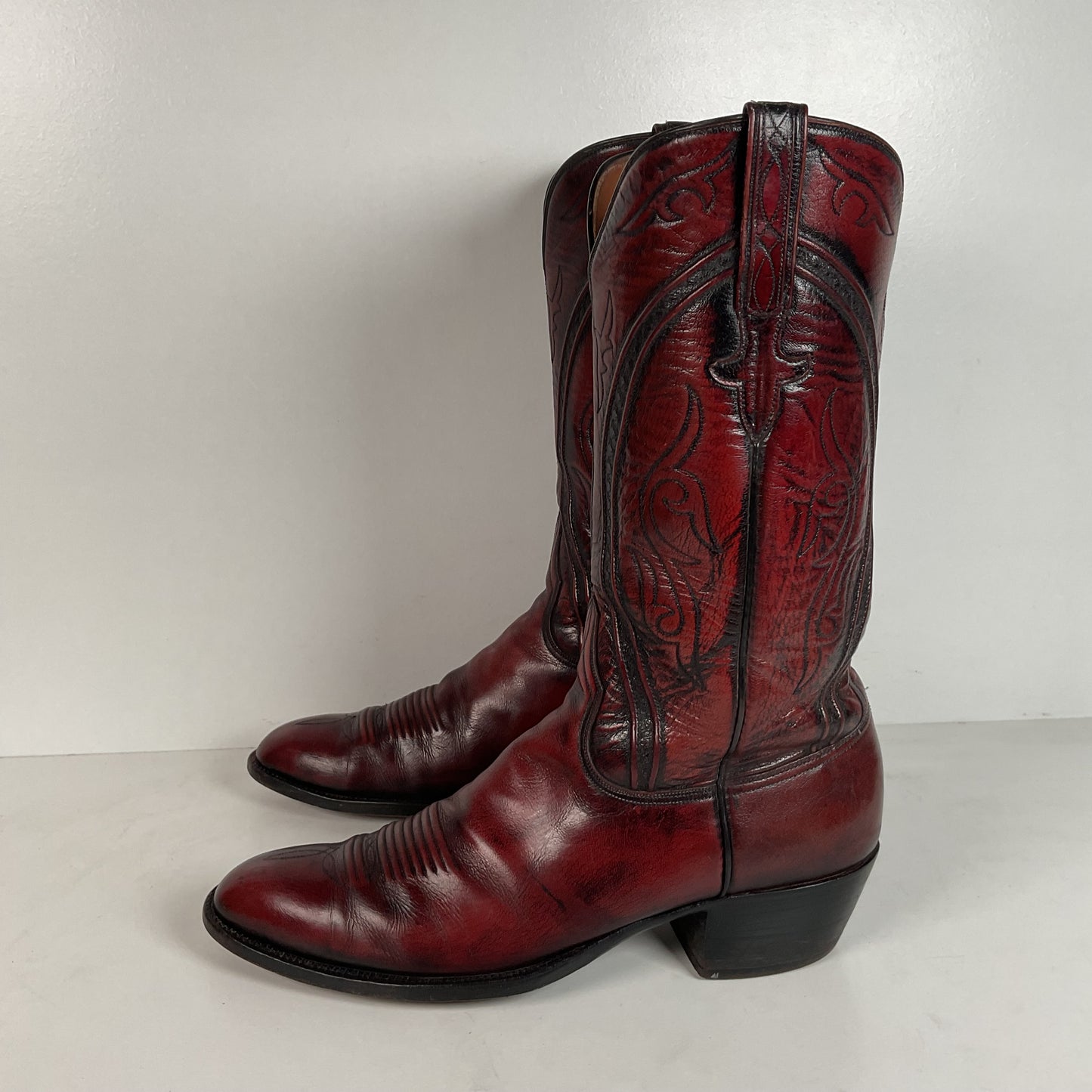 Vintage Lucchese San Antonio Cowboy Boots | Oxblood | Extra Narrow | 11.5 A