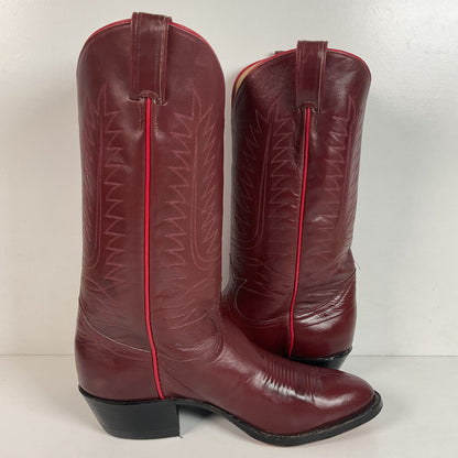 Vintage Tony Lama Red Wine Cowboy Boots Men’s 9 D | Women’s 10 Gold Label