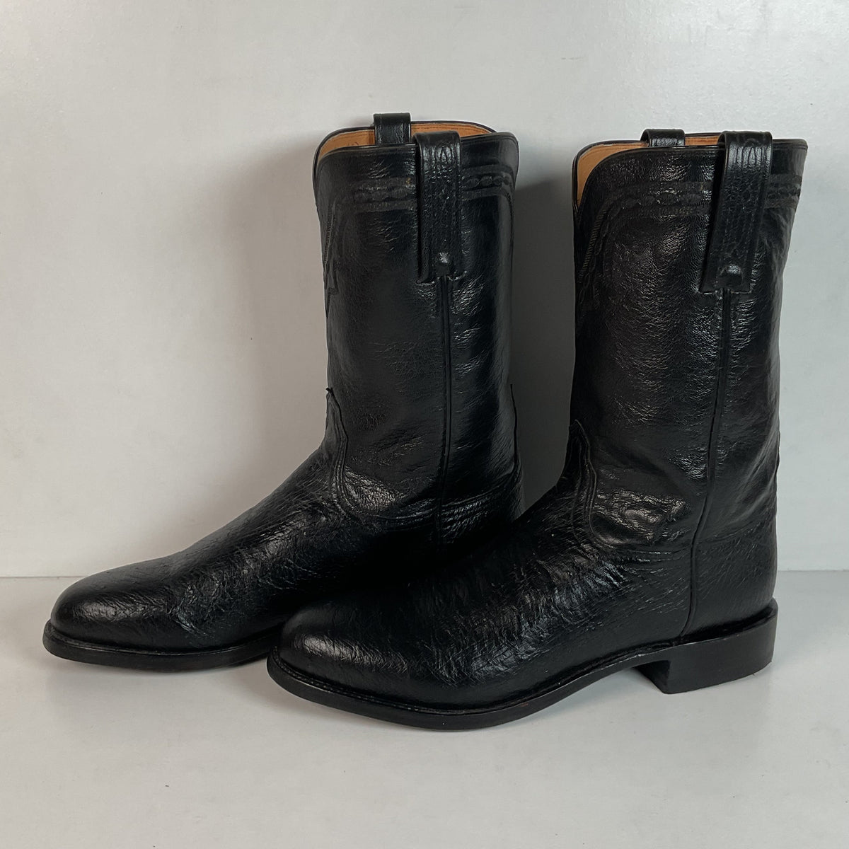 Lucchese 2000 Boots Men 9 D Brown Exotic Smooth Ostrich Cowboy Roper USA EUC Lucchese 2000 Men main image 2