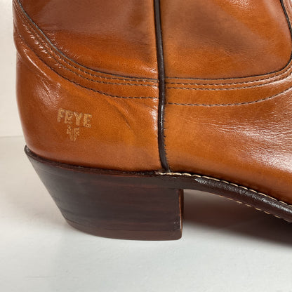 Vintage Frye Cowboy Boots | Burnished Brown Calf | French Toe | Men’s 10.5 D