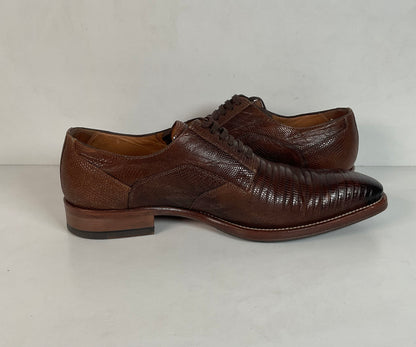 Mezlan Brown Teju Lizard Derby Shoes Brown 9 M Recrafted