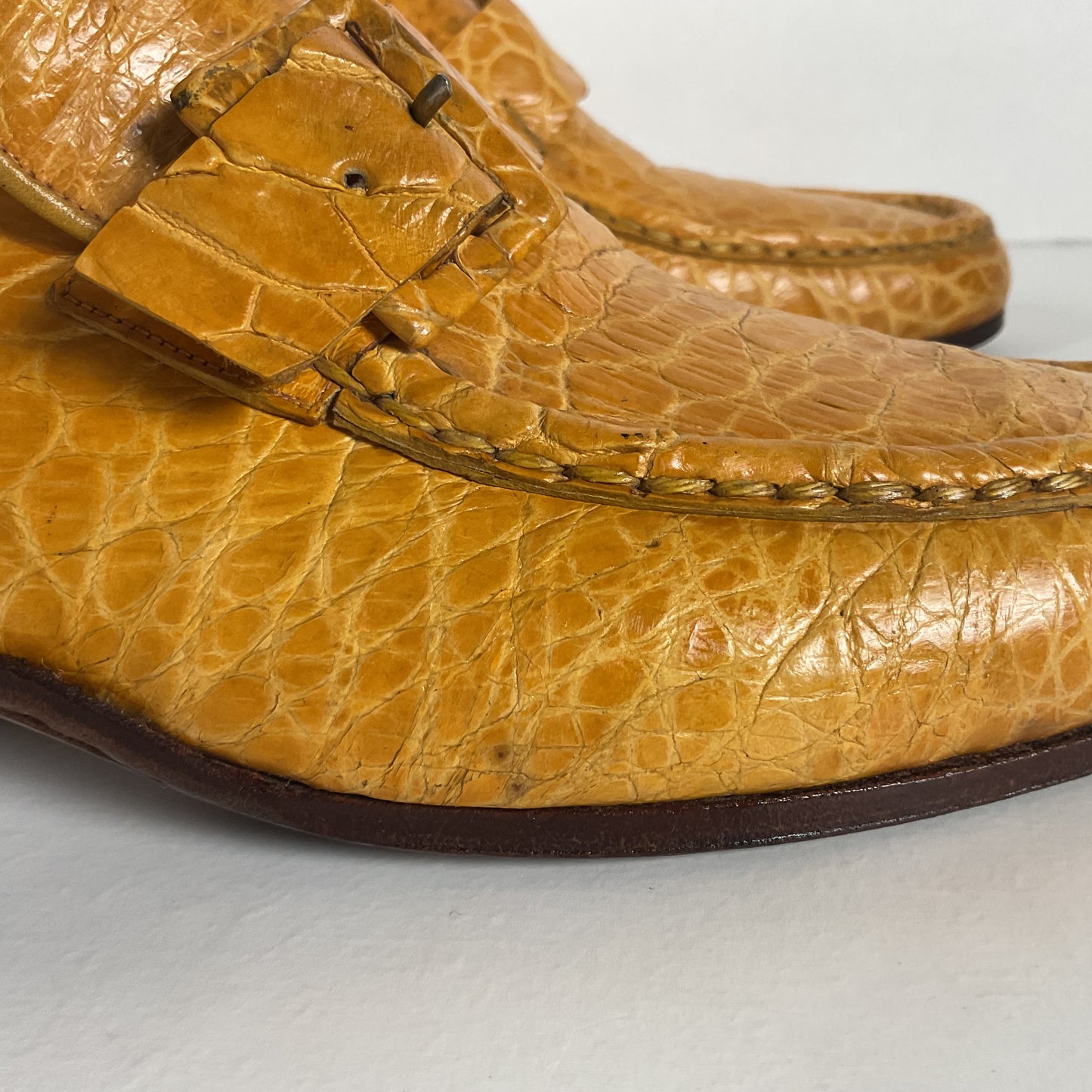 Vintage Sea Turtle Loafers | Monk Strap | Yellow | Men’s 7 D