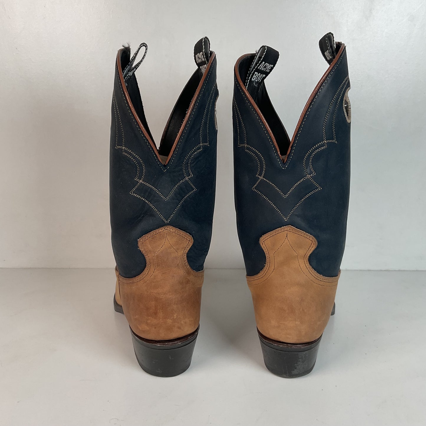 Vintage Acme Shorty Buckaroo Cowboy Boots 9 D Punchy Cloth Pullo