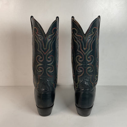 Vintage 1980s Lucchese San Antonio Navy Blue Cowboy Boots Men’s 9 B | Women’s 10