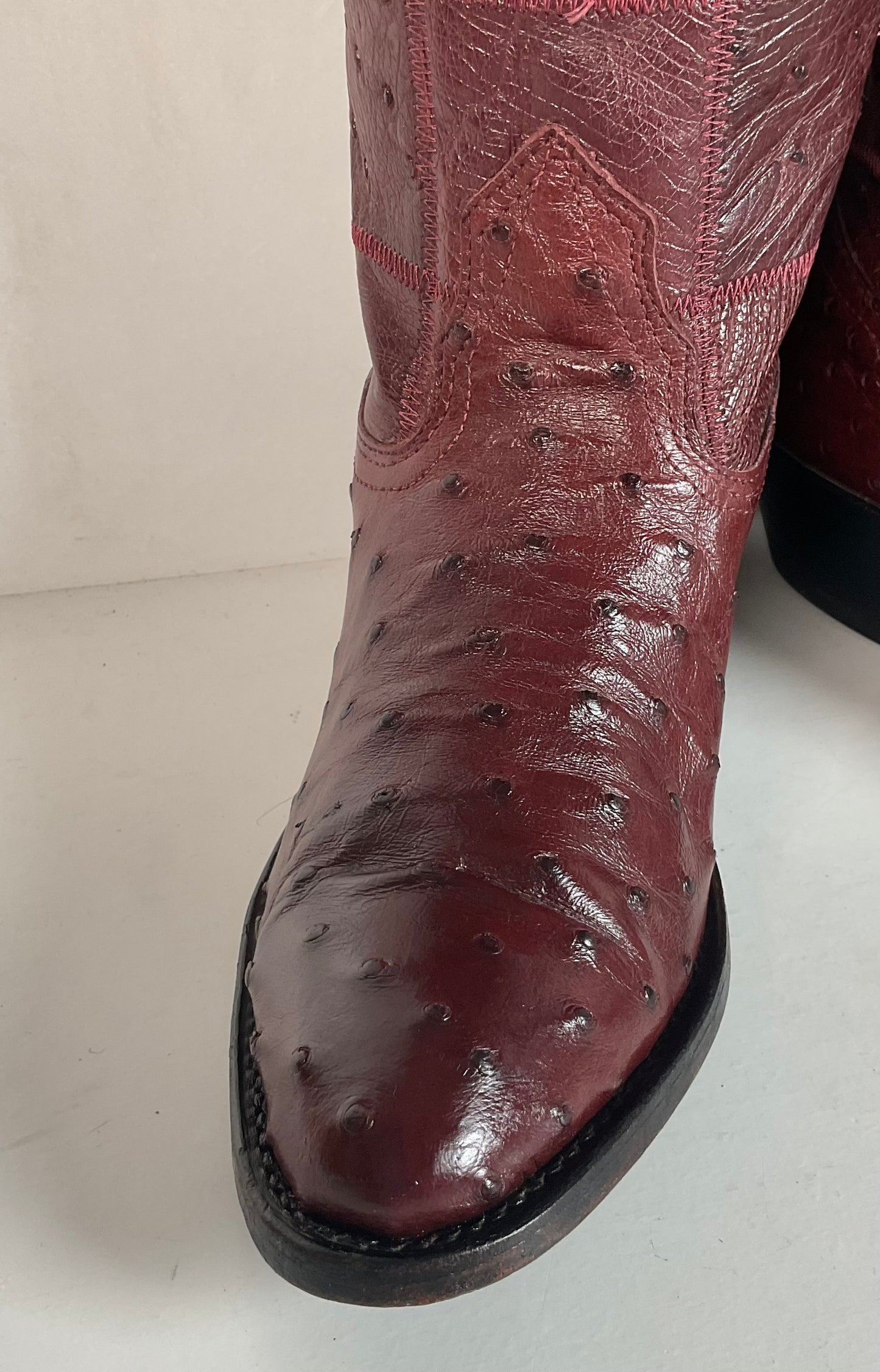 Vintage Nocona Exotic Ostrich Quill Cowgirl Boots 5 C Quilted Patchwork USA