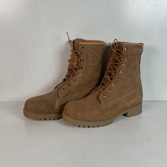 Vintage Wolverine Suede Logger Boots 8 E USA Made Winter Insulated