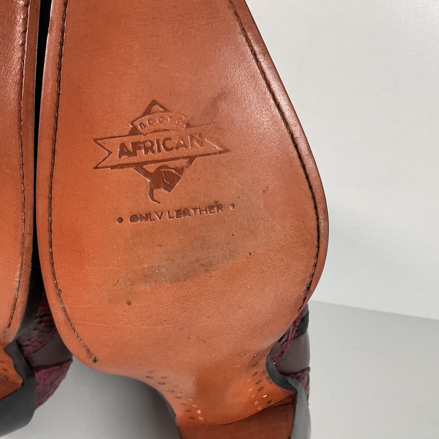 Western Snakeskin Stiletto Boots | Burgundy Python | Men’s 7.5 | Women’s 9