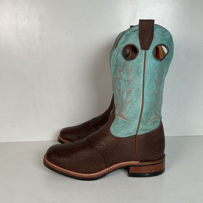 Boulet Turquoise Buckaroo Cowgirl Boots 9.5 C Vibram Sole