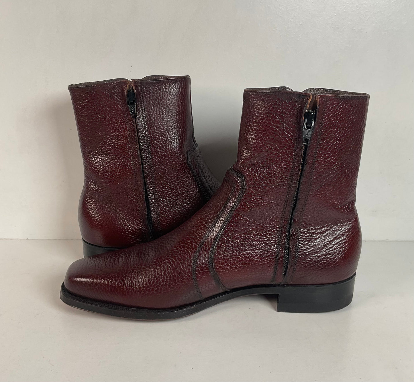 Vintage Florsheim Bullhide Zipper Boots 9.5 D Chelsea Style