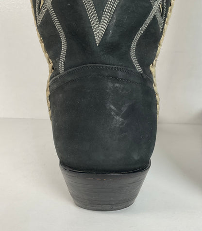 Liberty Handmade Cowgirl Boots | Nubuck Suede | Braided | Women’s 8 B