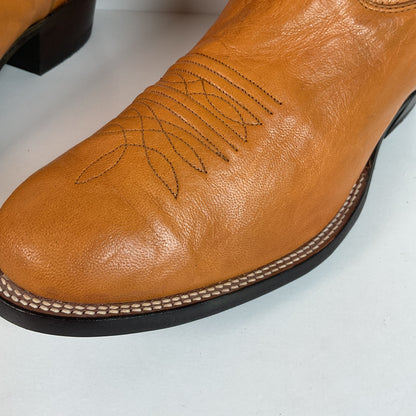 Vintage Nocona Pig Skin Cowboy Boots | Boar | Butterscotch | USA Made | 10.5 EE