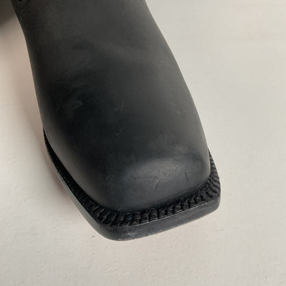 Custom Black Oiled Lace Up Boots Men’s 8 Narrow | Women’s 9 Victorian