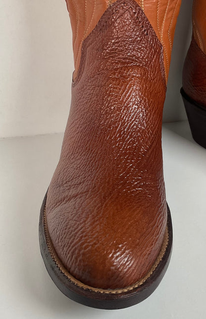 Vintage Sanders Shark Skin Cowboy Boots | Exotic | 1970s | Men’s 9 D