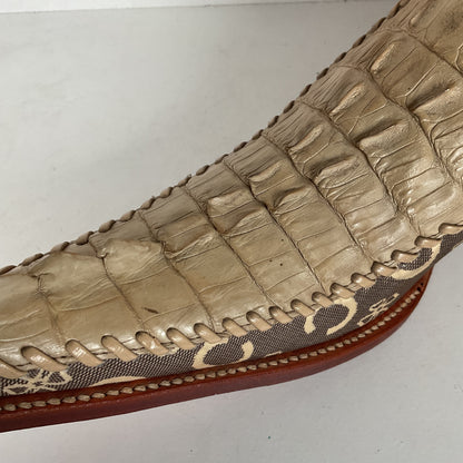 Los Altos Caiman Crocodile Boots | Exotic | Pointy Toe | Cream | Men’s 9 EE