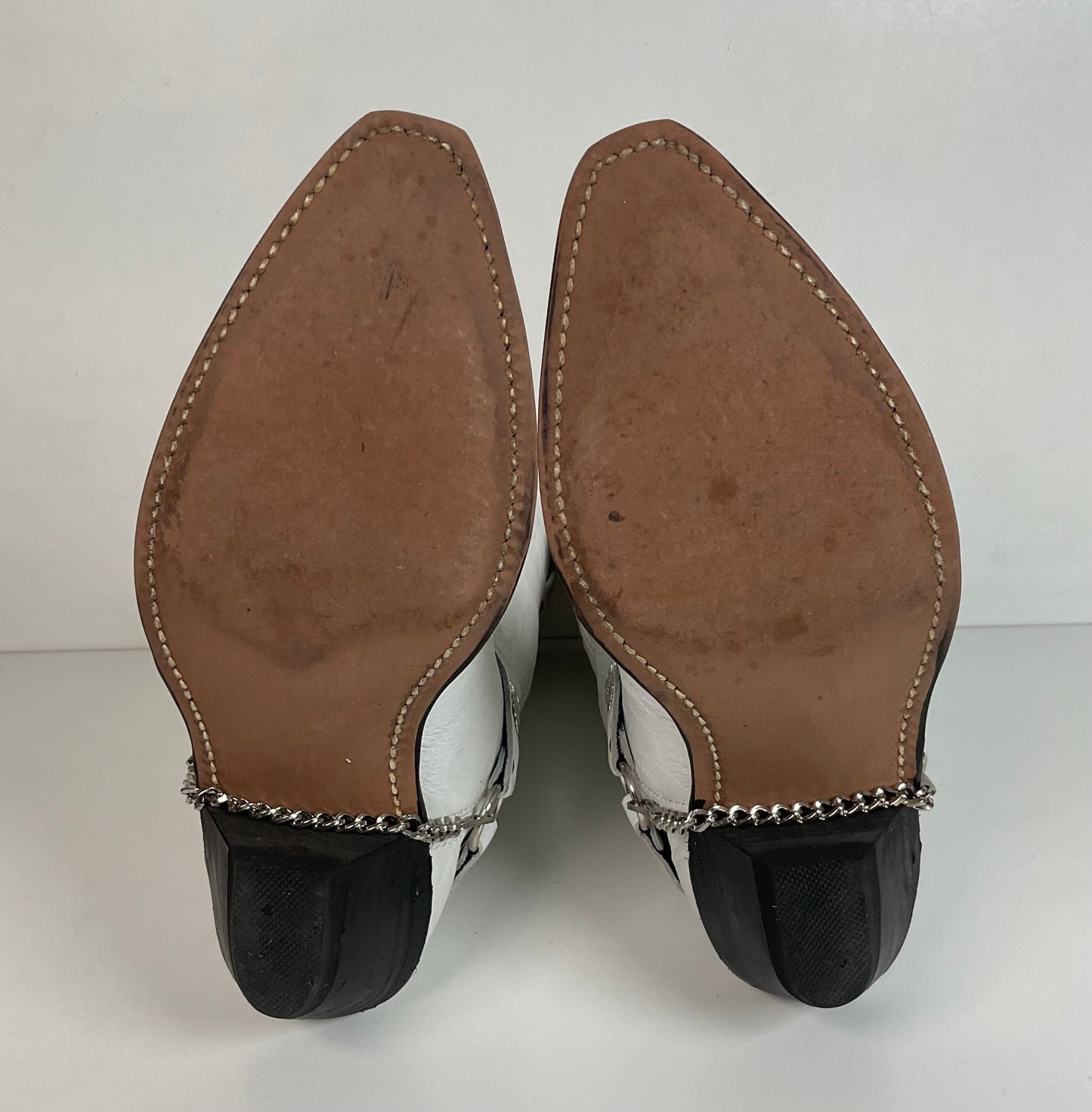 Abilene Wedding White Western Harness Boots 7.5 M Cowgirl
