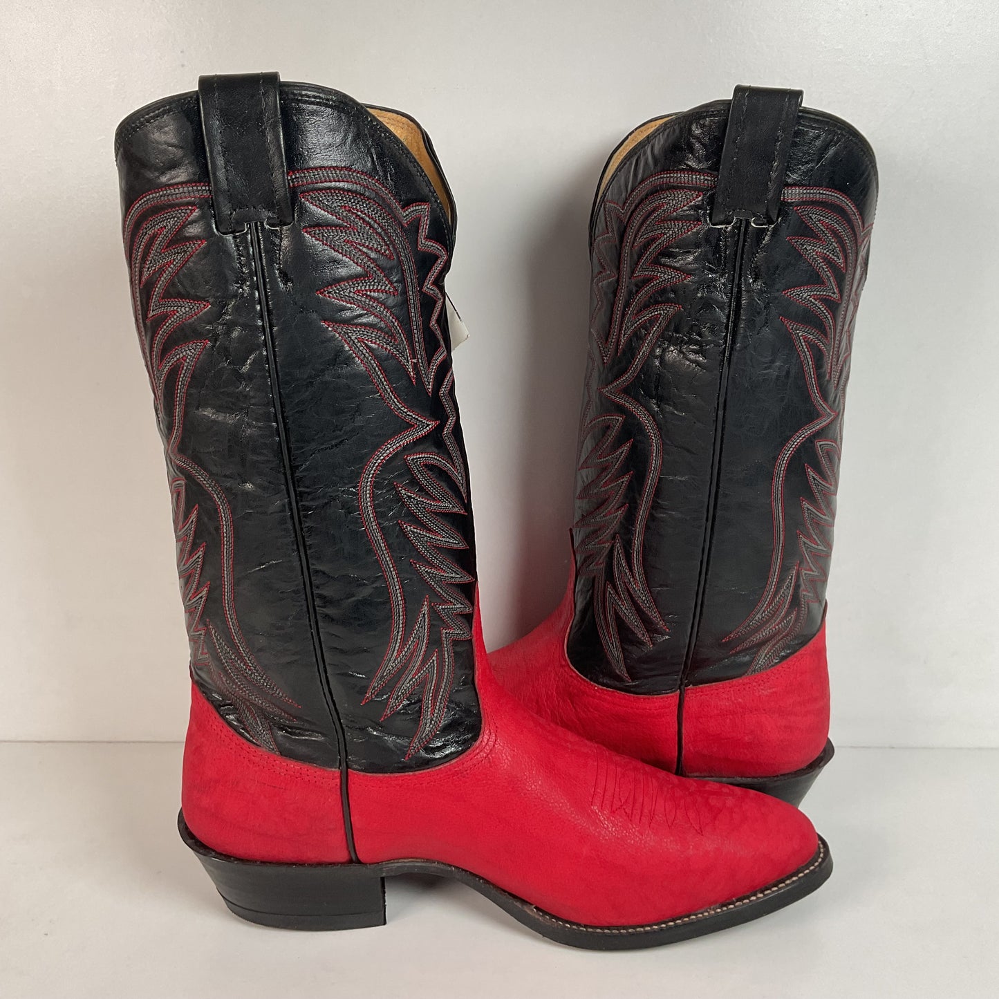 Vintage Nocona Red Water Buffalo Cowboy Boots 10 EE USA Made