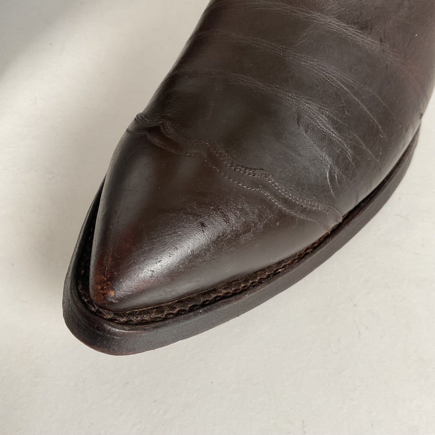 Custom Cowboy Boots | Wingtip Triad | Dark Brown Calfskin | Narrow | Men’s 9.5