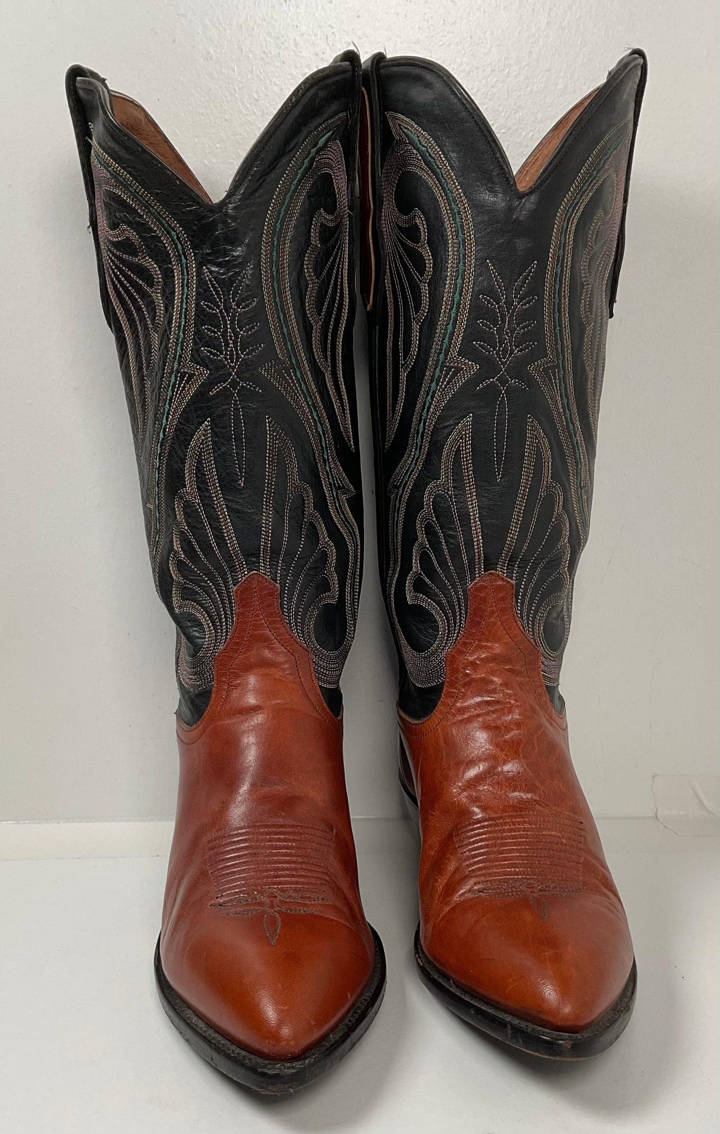 Vintage Larry Mahan Brown Cowgirl Boots 7 M USA Made