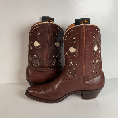 1940s Men’s Goding Pee Wee Cowboy Boots 10.5 D Butterfly Inlay