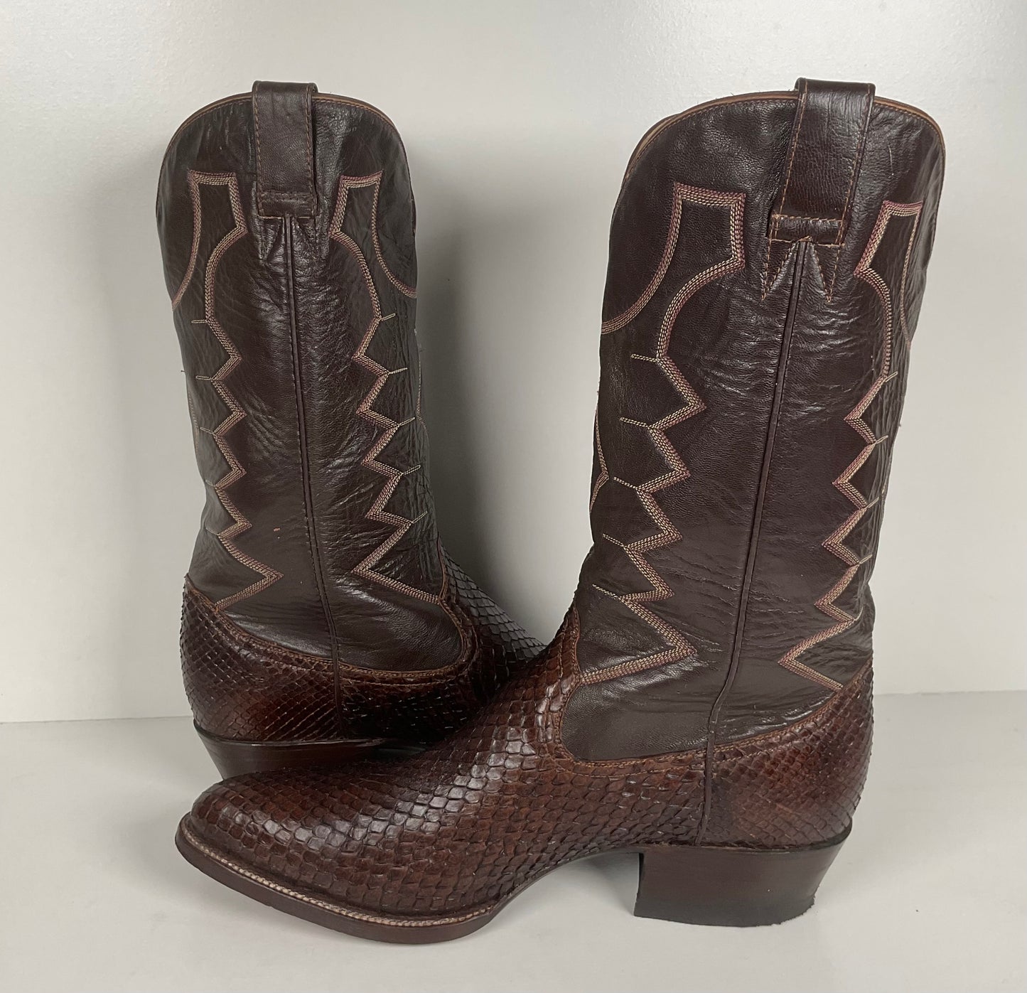 Vintage Anaconda Snakeskin Cowboy Boots | Exotic | Mex 29 | US 11