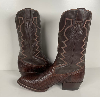 Vintage Anaconda Snakeskin Cowboy Boots | Exotic | Mex 29 | US 11