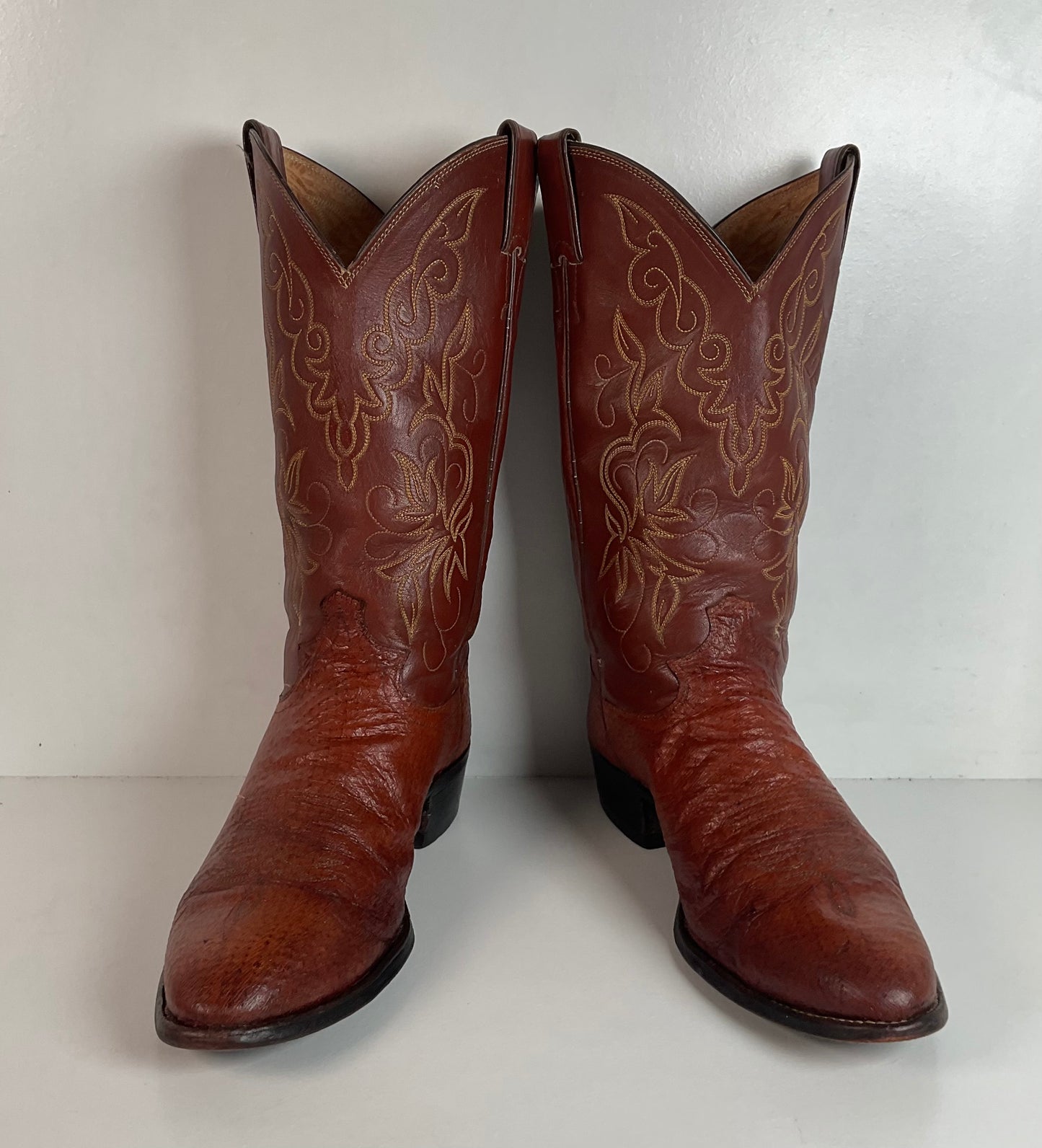 Vintage Justin Turkey Quill Cowboy Boots 9.5 D Gallapava