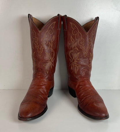 Vintage Justin Turkey Quill Cowboy Boots 9.5 D Gallapava
