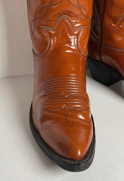 Vintage Tony Lama Patent Leather Cowgirl Boots Men’s 6 | Women’s 7 Gold Label