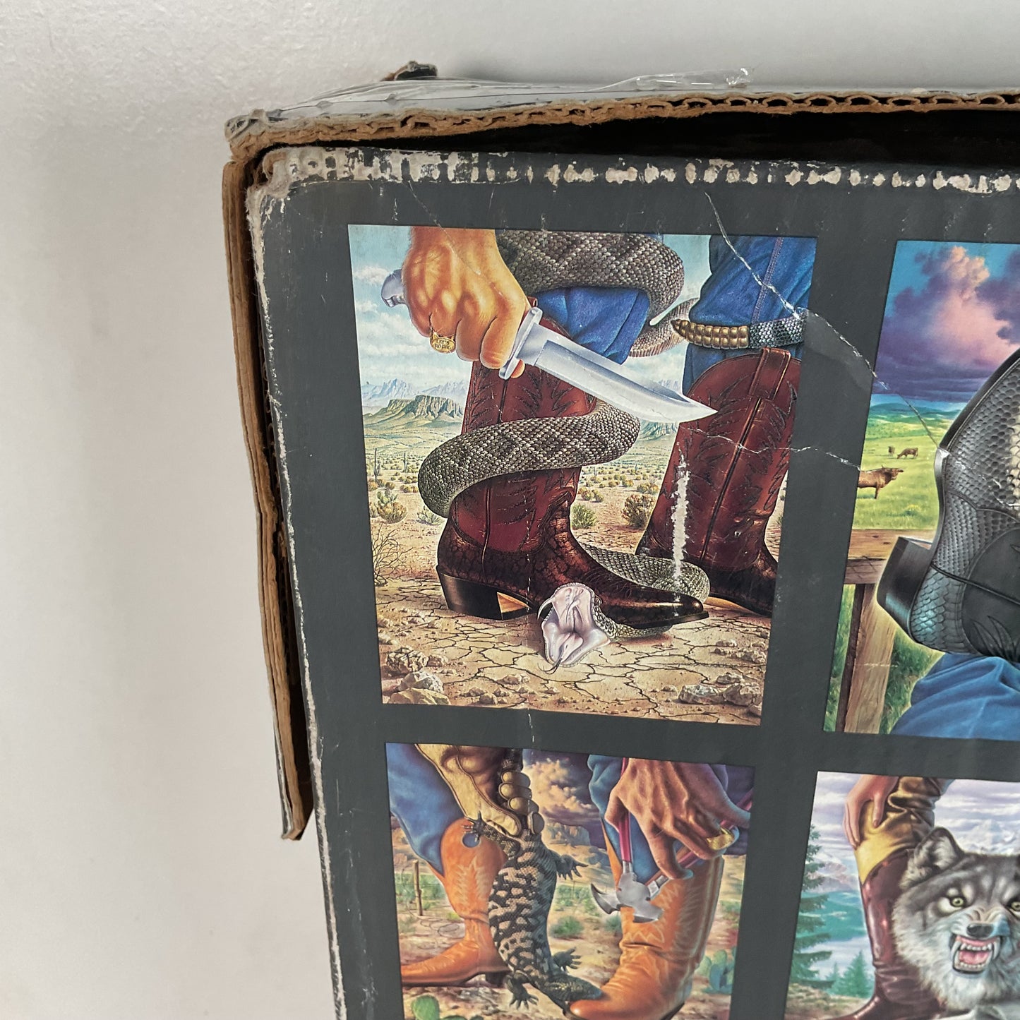 Vintage 1980s Nocona Cowboy Boot Box Only Alex Ebel Artwork