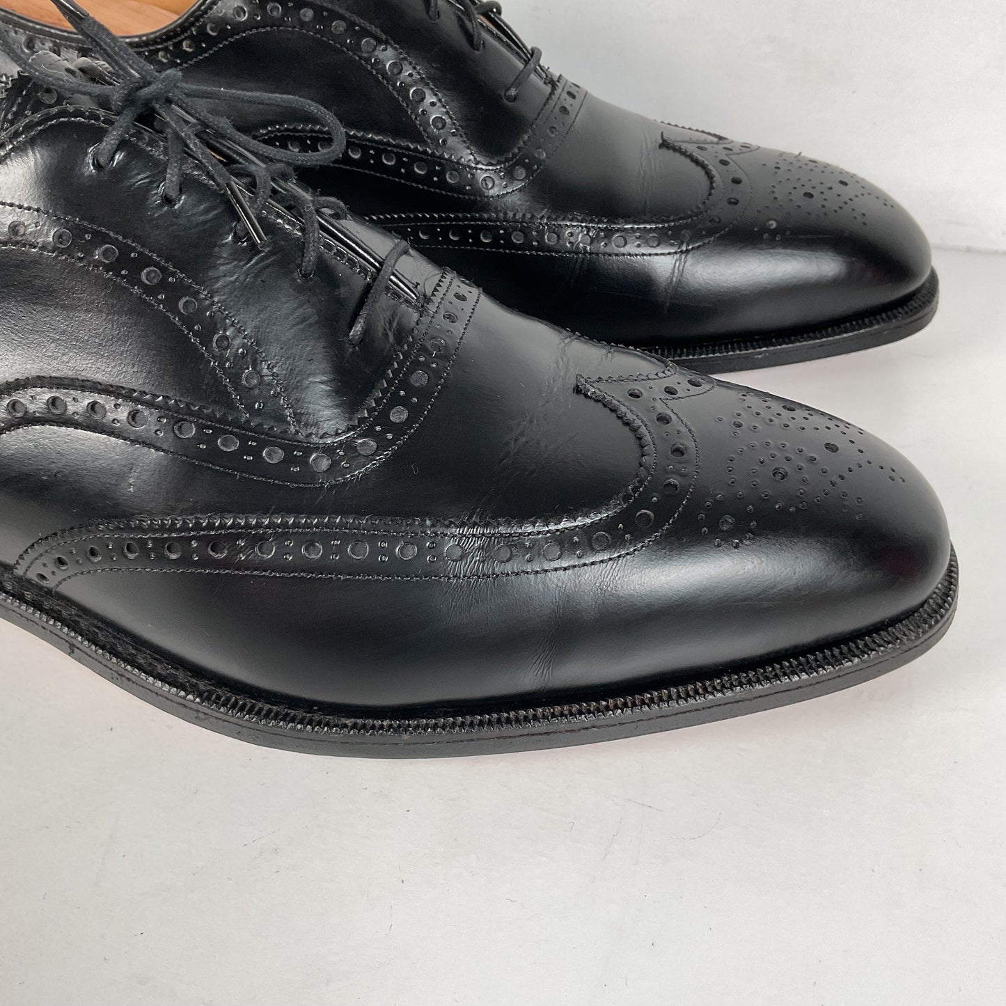 Vintage Johnston Murphy Oxford Shoes | USA Made | Classic Black | Men’s 12 D