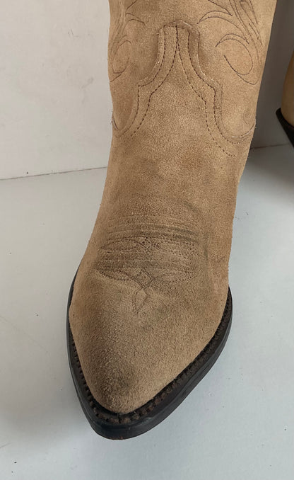 Vintage Women’s Rough Out Suede Cowgirl Boots 8 M USA Made