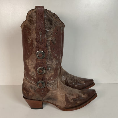 Corral Women’s Concho Cowgirl Boots 12 M Distressed Style Wingtip