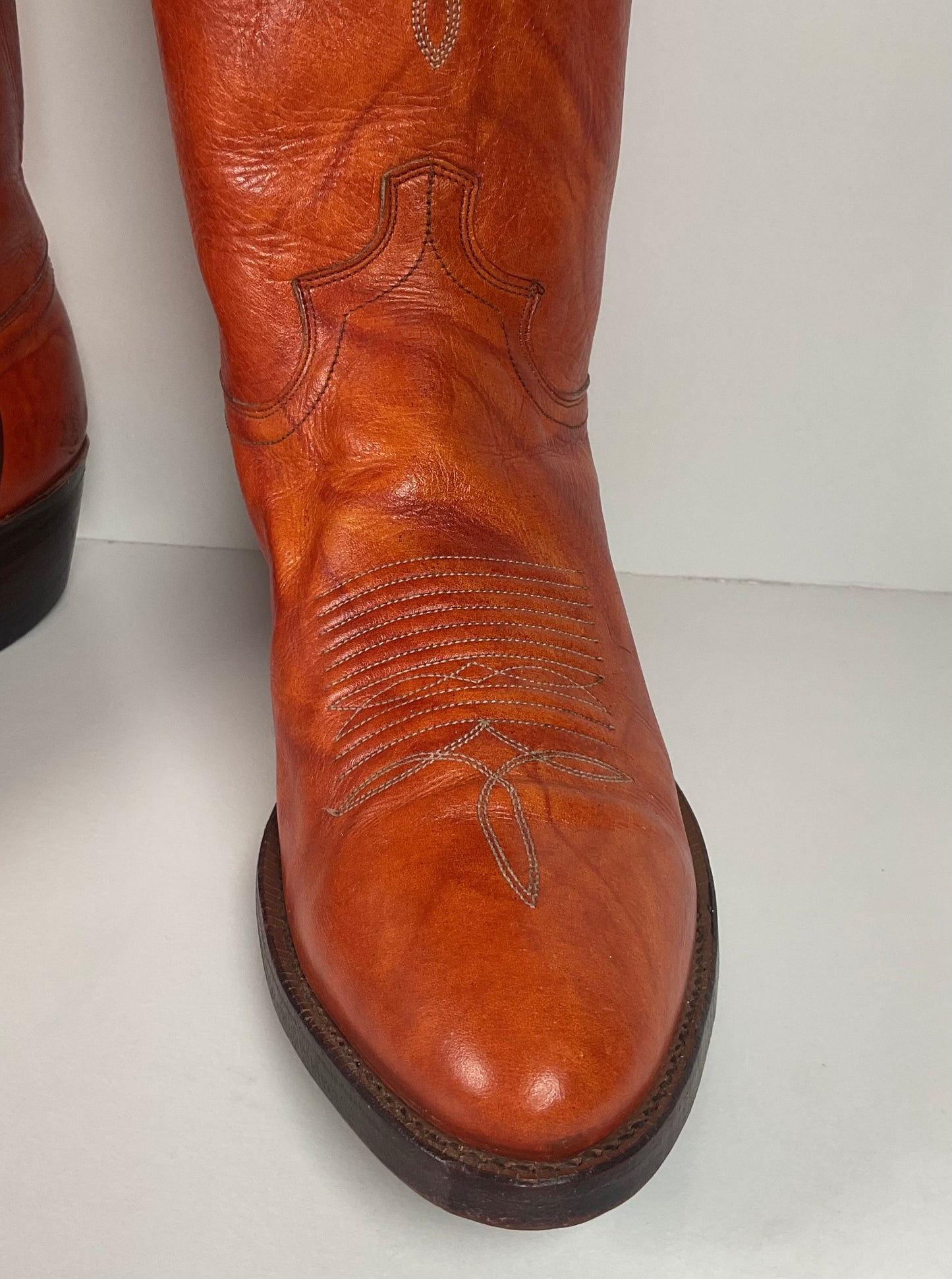 Vintage Justin Cowboy Boots | Chocolate Cow | USA Made | Men’s 10.5 D