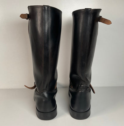 Black Sign Aviator Boots | Horse Hide Engineer | Men’s 10