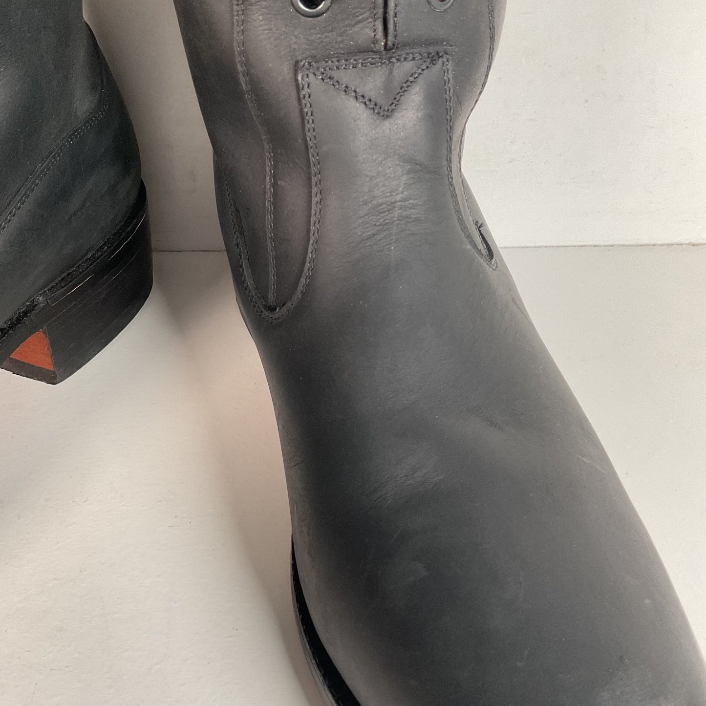 Custom Black Oiled Lace Up Boots Men’s 8 Narrow | Women’s 9 Victorian