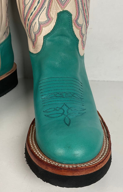 Justin Tekno Crepe Cowgirl Boots | USA Made | Turquoise | Women’s 10 B