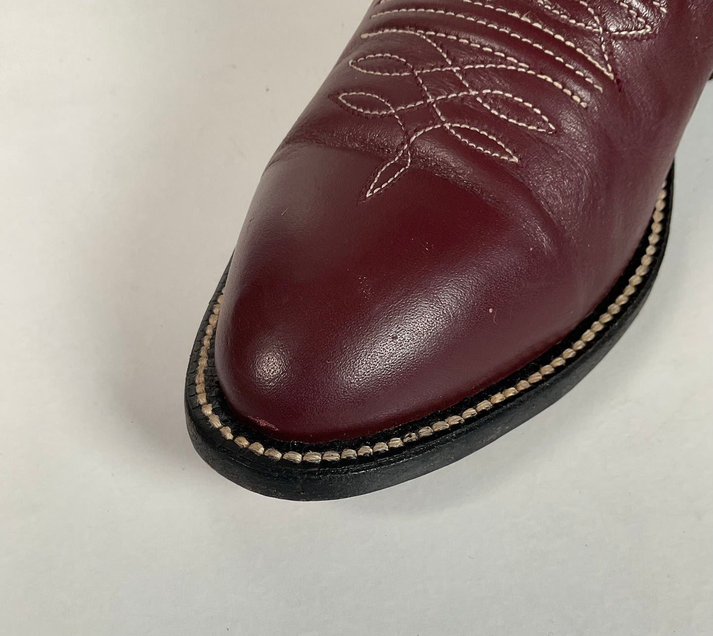 Vintage Hondo 18” Burgundy Cowgirl Boots 6.5 A Stitched