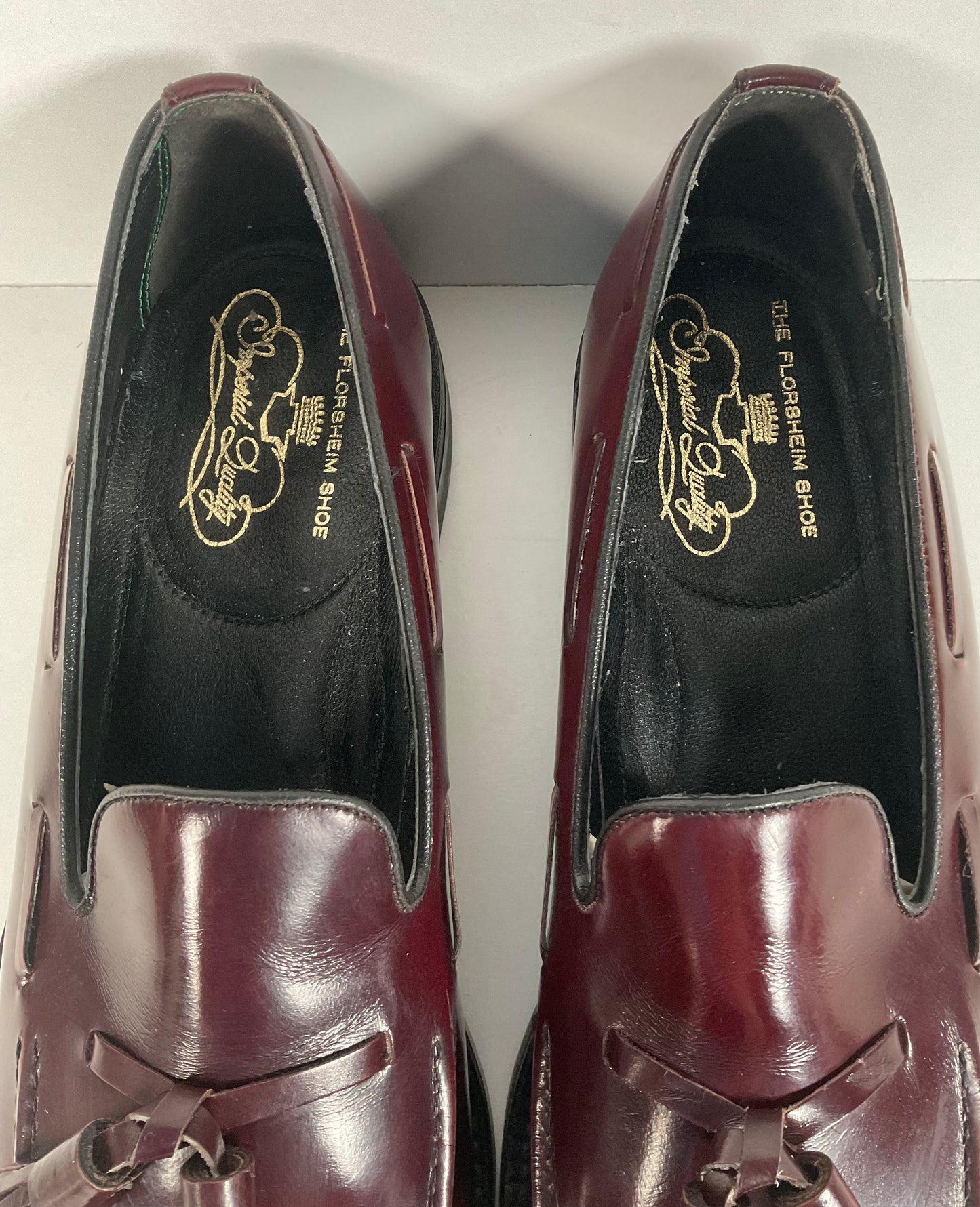 Vintage Florsheim Imperial Tassel Loafers 10.5 AA Tuscany Bordeaux Slip-On