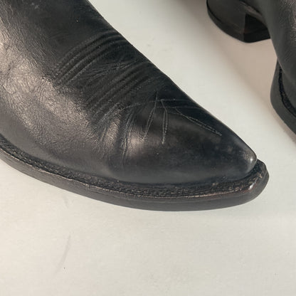 1950s Tony Lama Cowboy Boots | Black | Distressed | Men’s 9.5
