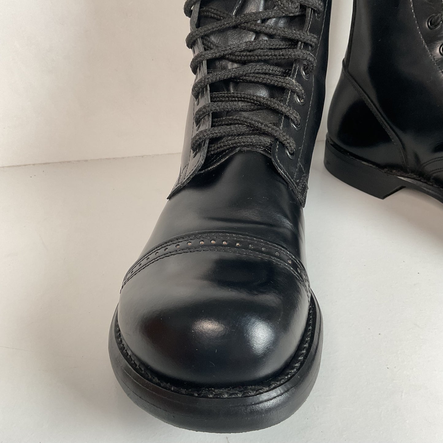 Vintage Double H Cap Toe Jump Boots 10.5 D USA Made Old School Panco Soles