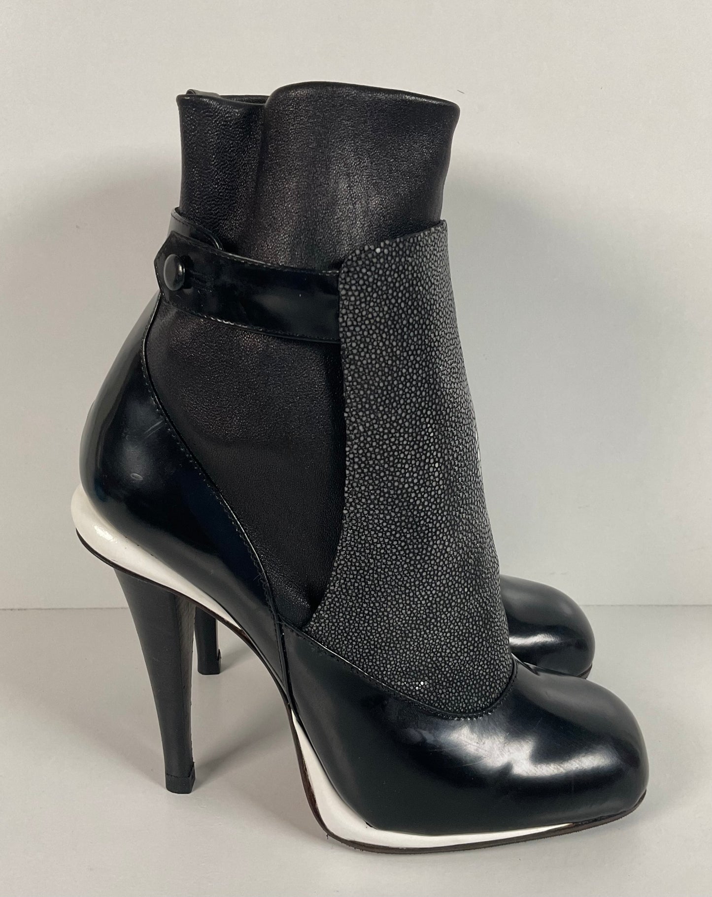 Fendi Victorian Sock Booties 36.5 EU | 6.5 US Faux Stingray Recrafted