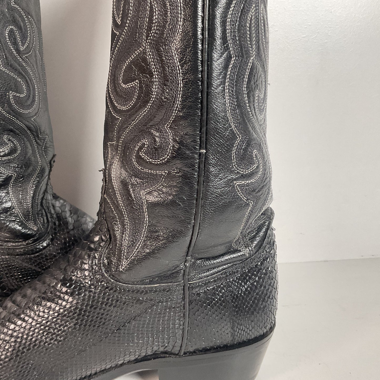 Dan Post Python Snakeskin Cowboy Boots | Midnight Black | Men’s 8 D