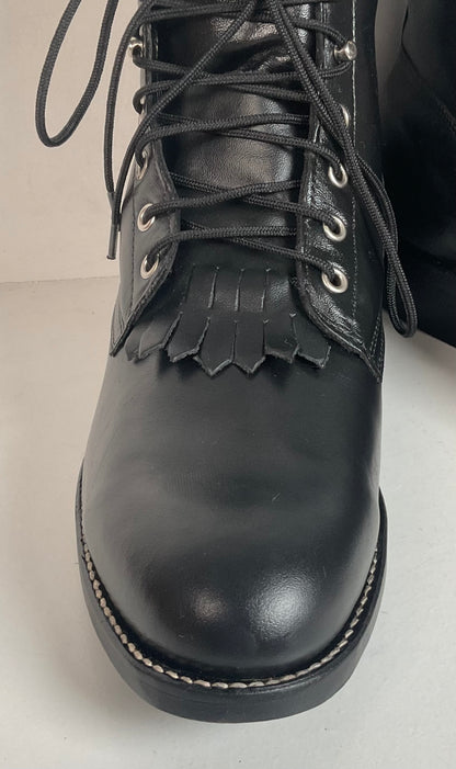 Vintage J. Chisholm Kiltie Packer Boots 9.5 EE USA Made Lace Up