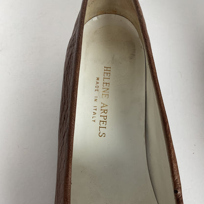 Helene Arpels Ostrich Quill Penny Loafers | Exotic | Brown | 10.5 B