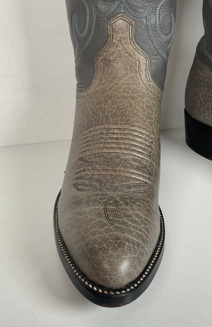Vintage J. Chisholm Bullhide Cowboy Boots | USA Made | Grey | Men’s 8.5 D